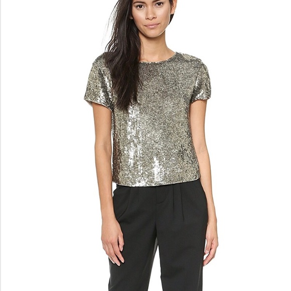 🚨Alice + Olivia Sarita Gold Sequin Crop Top🚨 - Picture 8 of 8